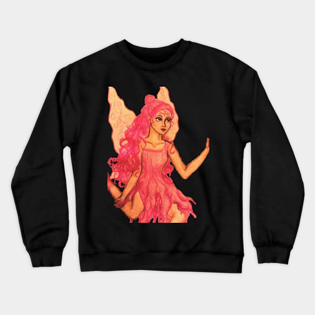 Pink Fairy Crewneck Sweatshirt by DrawingWithMagic